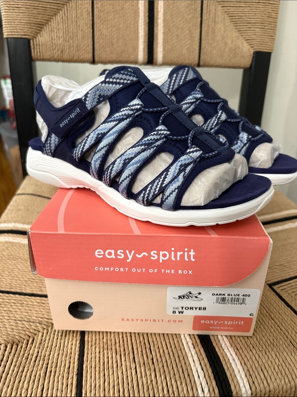 Easy Spirit Navy  Torye Active Sandals 8 wide